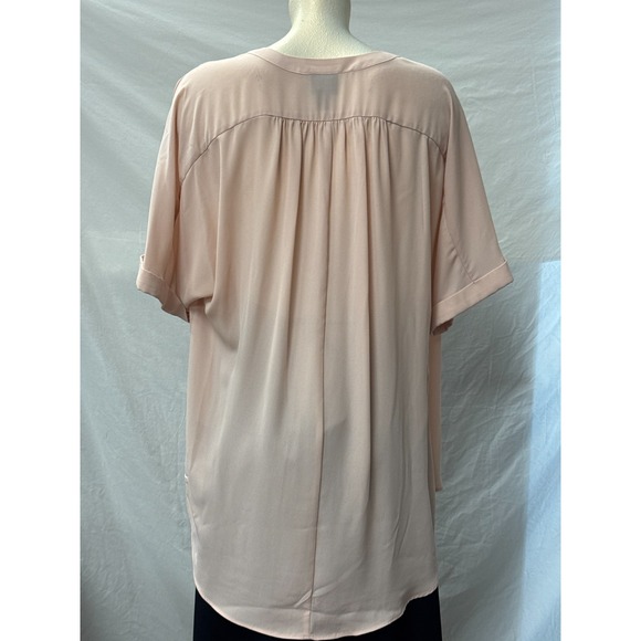 Worthington Pink V Neck Dolman Sleeve Top Women's XL Made in Indonesia Polyester - Picture 2 of 8